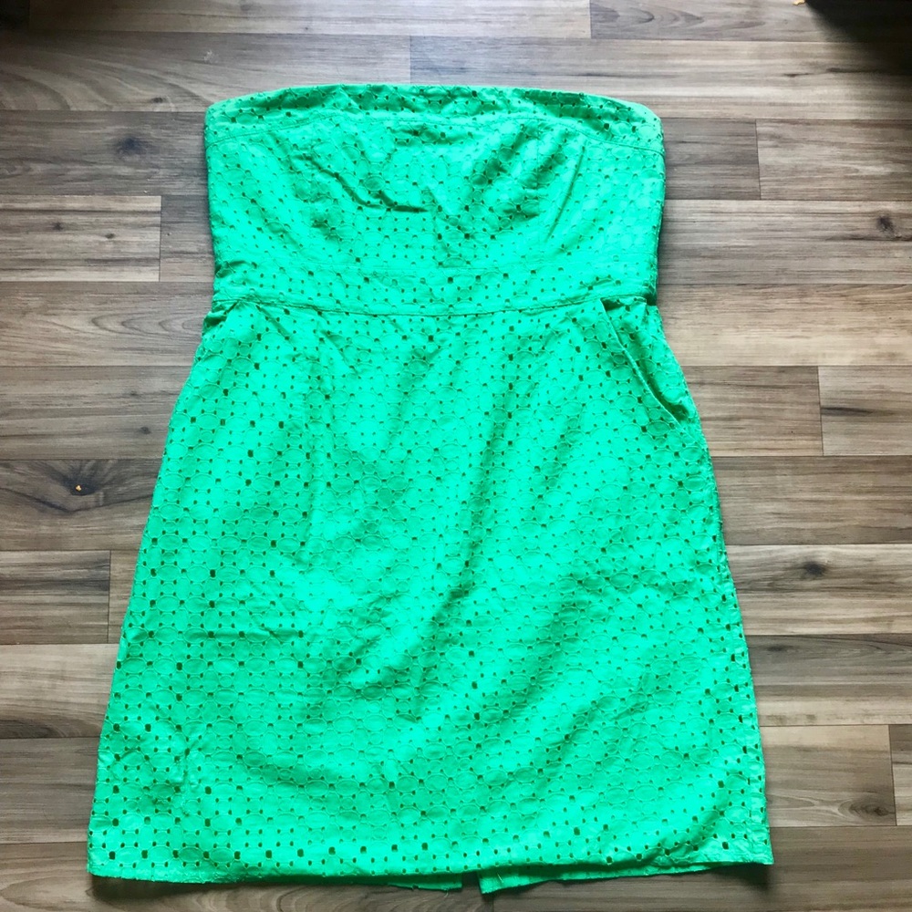 New York & Co Strapless Eyelet Dress